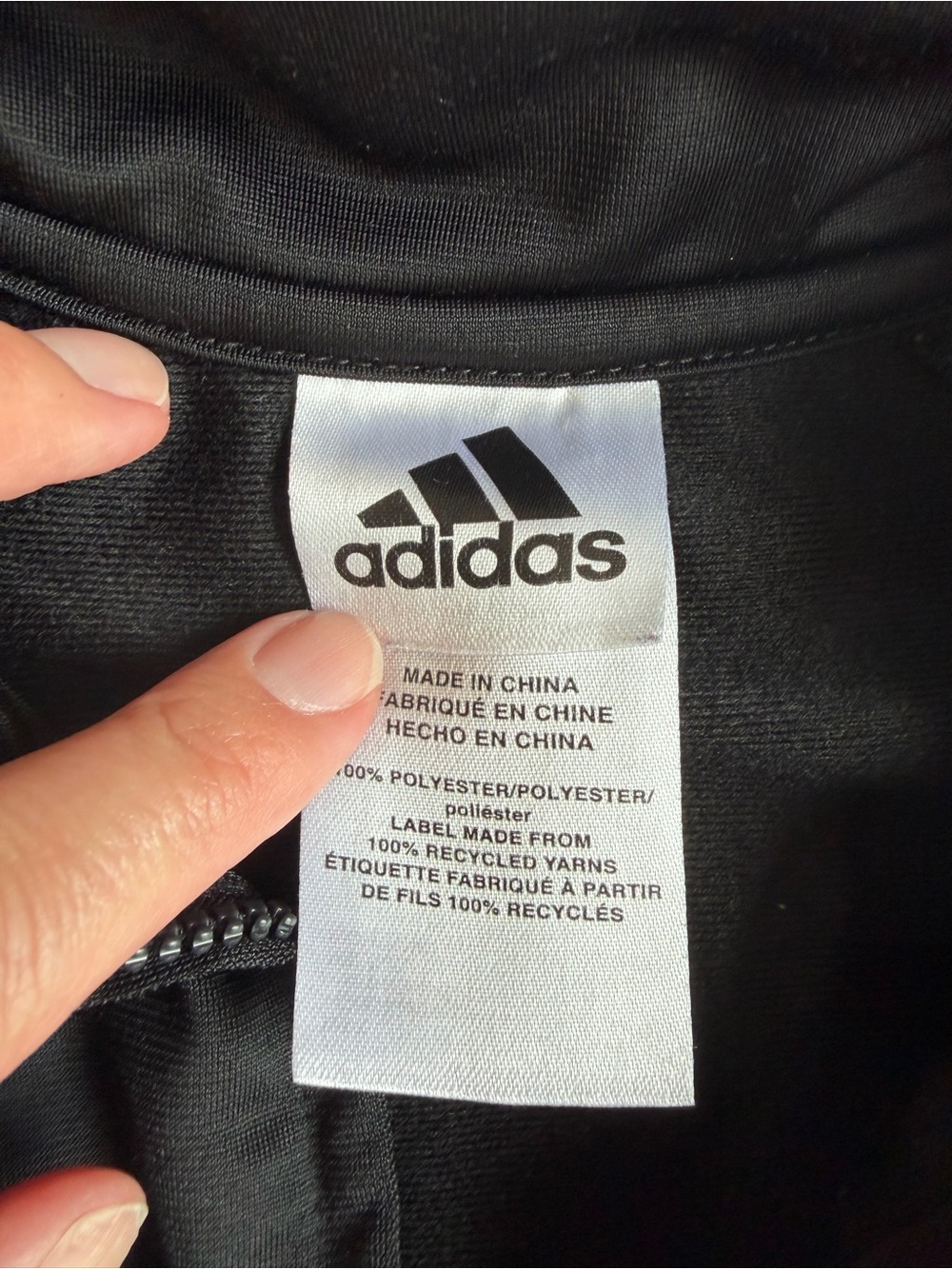 Adidas Baby Track Jacket Black White Striped Zip Up 6M Athletic - Picture 4 of 6